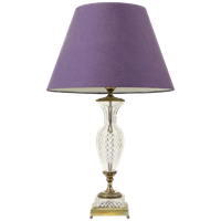 Empire Tafellamp Geslepen Kristal Diamantpatroon Verguld Brons