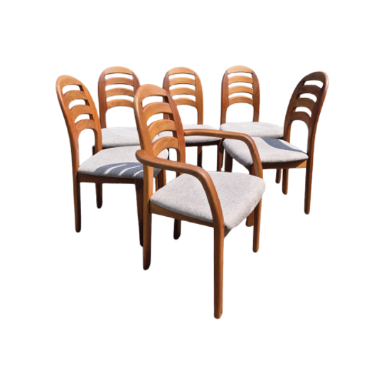 Set Van 6 Eetkamerstoelen - Holstebro Møbelfabrik Denemarken 1
