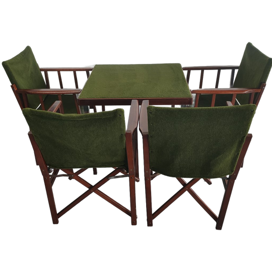 Unieke En Zeldzame Jaren 50 Green Brothers 'foldable' Regisseursstoelen Bridge Tafelset 1