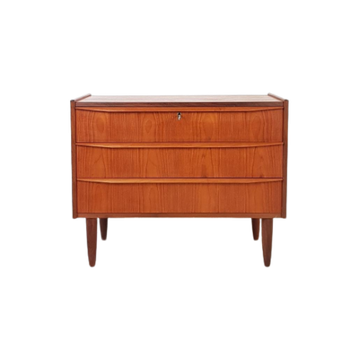 Vintage Deense Ladekast Teak Fineer | Nachtkast Lades