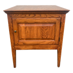 Eiken Bijzettafel - 1 Deurs Kastje 69 Cm Hoog, 62 Cm Breed thumbnail 1