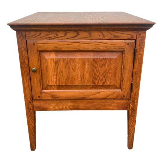 Eiken Bijzettafel - 1 Deurs Kastje 69 Cm Hoog, 62 Cm Breed 1