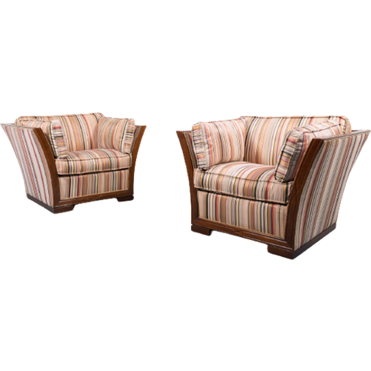 Pair Of Italian Design Lounge Chairs / Fauteuil From 1980’s 1