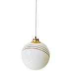 Vintage Regency Bollamp Glas Wit Goud thumbnail 1