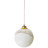 Vintage Regency Bollamp Glas Wit Goud