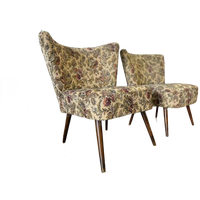 Set Van 2 Vintage Gebloemde Cocktailstoelen / Fauteuils