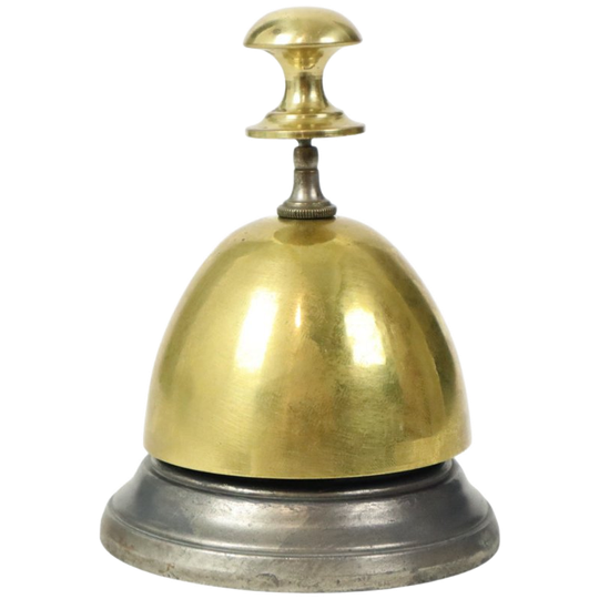 Messing En Metalen Hotelbel Receptiebel Mid-century 1