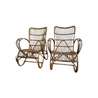 Set Van 2 Vintage Rieten Fauteuils / Eenzitten / Fauteuils thumbnail 1