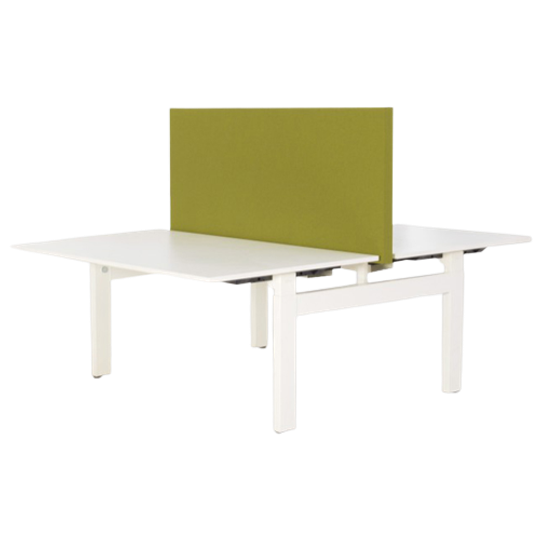 Ahrend Balance Bench Werkplek, Wit Blad, 2X 140 X 80 Cm, Groen Zichtschot 1