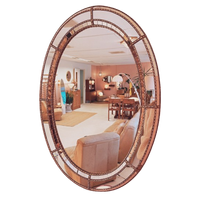 Italian Oval Decorated Brass Mirror
