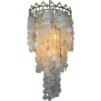 Xl Vintage Capiz Schelpen Lamp Hanglamp Opaline Schelp Vide Lamp thumbnail 1