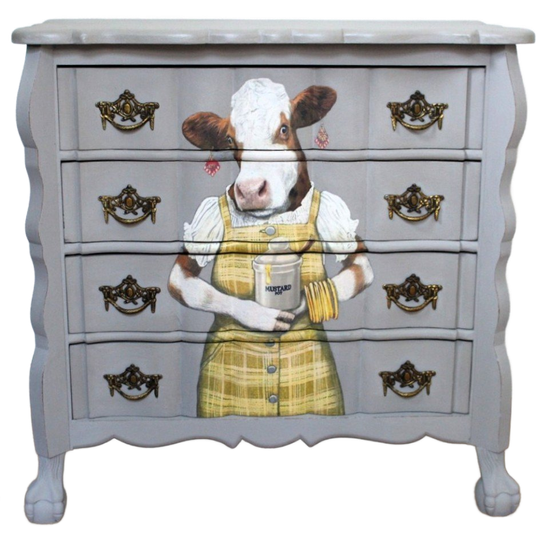 Grijze Ladekast “koe”, Brocante 1