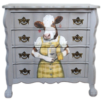 Grijze Ladekast “Koe”, Brocante