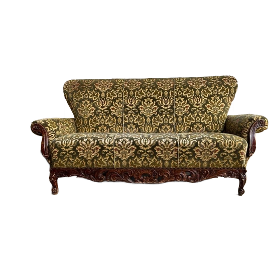 Vintage Barok Zetel Met Rijk Bloemmotief –louis Quinze Sofa 1