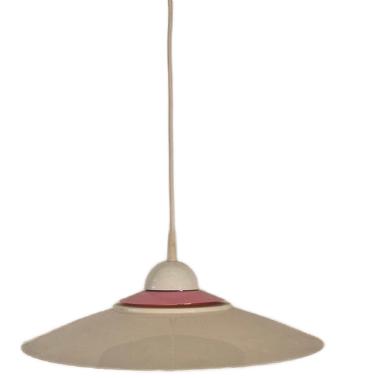 Vintage Space Age Lamp Wit Roze Ufo Design. 1