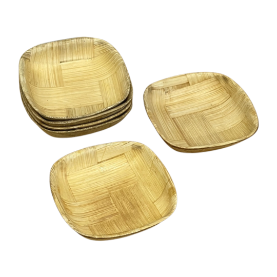 Set 6 Bamboe Snackschaaltjes Vintage 1