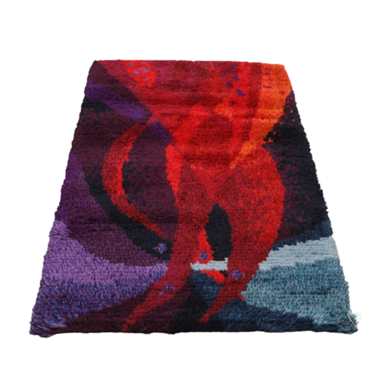 Vintage Vloerkleed Wollen Vloerkleed Ryamatta, Zweden 1960 (324) 1