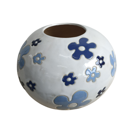 Vintage Jaren 70 Aardewerk Bloempot 1
