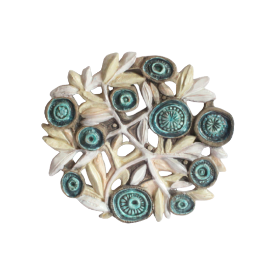Perignem Ceramic Flower Bas-reliëf By Elisabeth Vandeweghe 1
