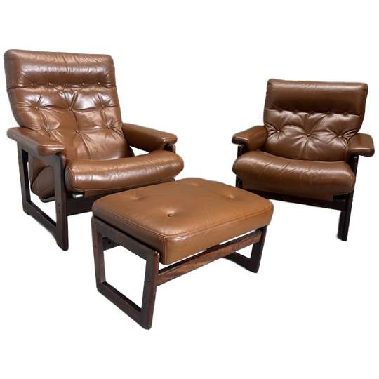 Set/2 Coja Culemborg Lounge Fauteuils Cognac 70s 1