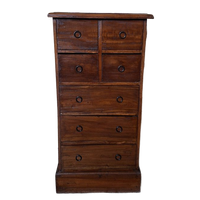 Klassiek Teakhouten Ladekastje, Apothekerskastje, Archiefkast Afm. 50x41 En 101cm Hoog.