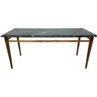 Vintage Hollywood Regency Messing Koffietafel Salontafel Met Marmer Blad