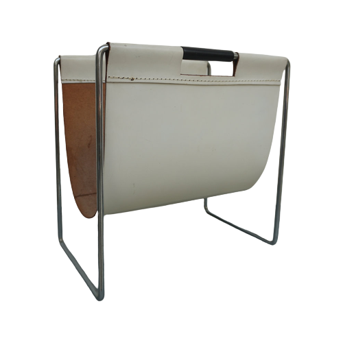 Leather Magazine Holder By Brabantia, The Netherlands, 1960S