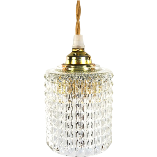 Vintage Glazen Lampenkap Helder Glas 1