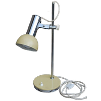 Vintage Bureaulamp Chrome Geel