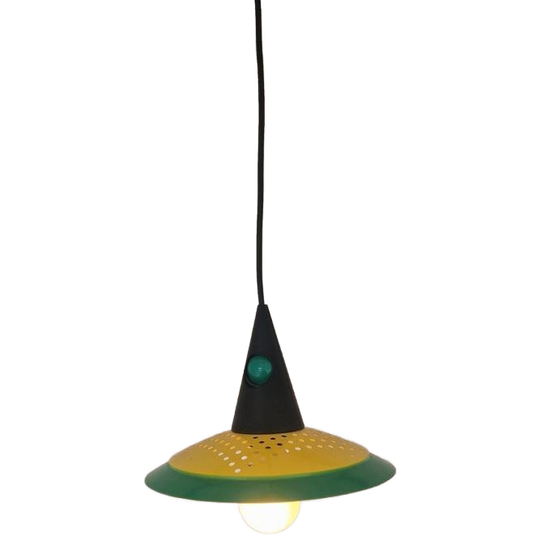 Memphis Milano Postmodern Hanglamp Design Geel Groen 1