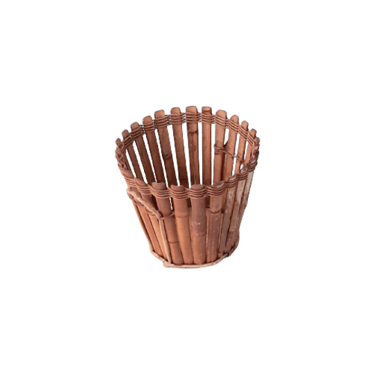 Ng20 – Rotan Bloempottenhouder Of Mand Jaren 50 – Rohe 1