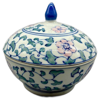 Vintage Pastel Chinees Dekselpot