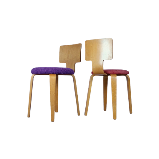 Pair Of Plywood Chairs By Cor Alons 1950's. 1