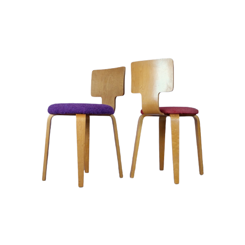 Pair Of Plywood Chairs By Cor Alons 1950'S.