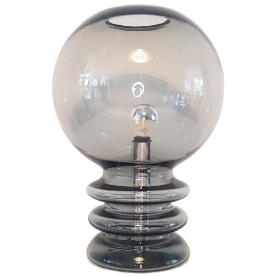 Vintage Bulb Moon Glazen Tafellamp Van Glashutte Limburg 1