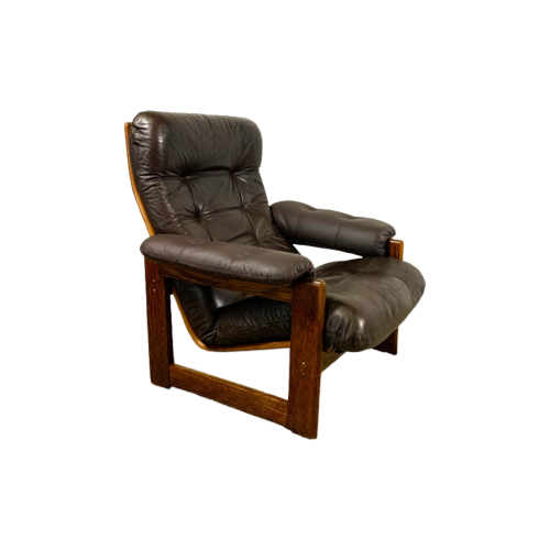 Wenge & Leather Lounge Armchair By Coja, 1981