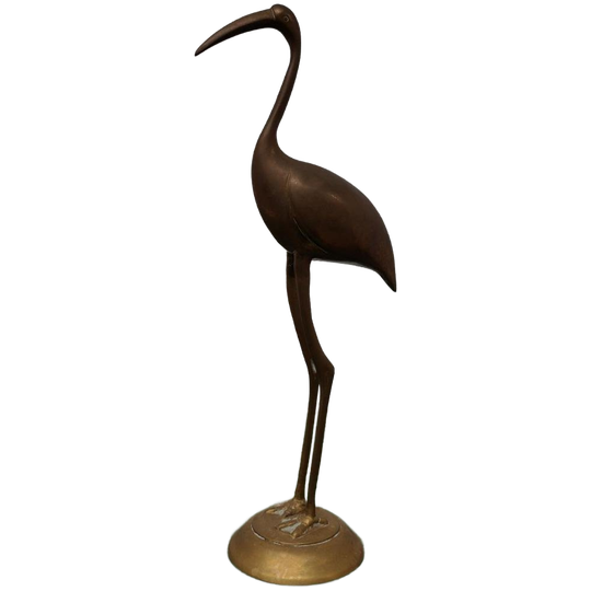 Vintage Messing Hollywood Regency Beeld Ibis Vogel 1