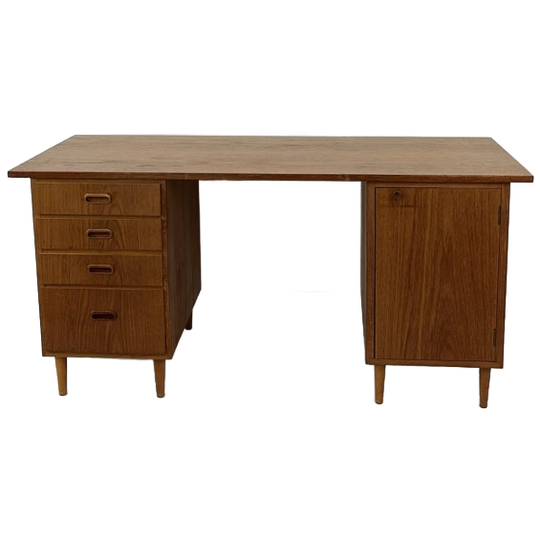 Scandinavisch Vintage Teak Fineren Bureau Nordsjo 1
