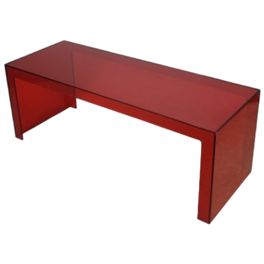 Postmoderne Rood Plexiglas Salontafel 1990s 1