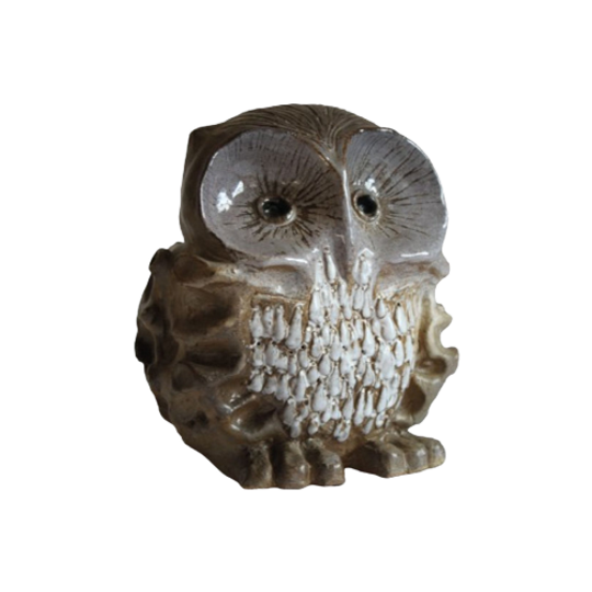 Ceramic Owl Sculpture By Elisabeth Vandeweghe, Belgium 1970s. 1