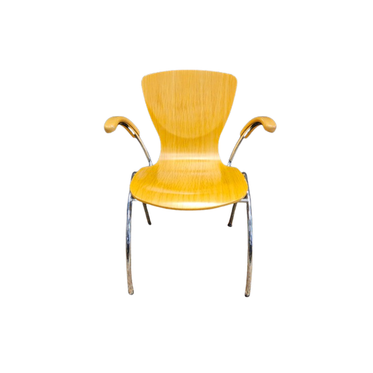 Set Van 3 Design Plywood Opstapelbare Kimball Bingo Guest Chairs  / Stacking Chairs / School Stoelen 1