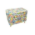 Klepbankje Met Bloemenprint, Vintage Bloemen Bankje thumbnail 1