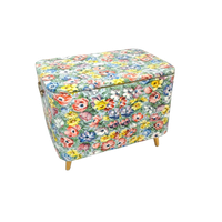 Klepbankje Met Bloemenprint, Vintage Bloemen Bankje