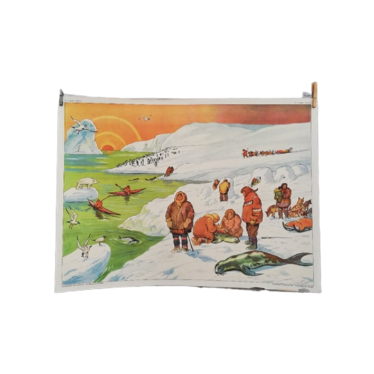 Dubbelzijdige Schoolprent - Climat Froid / Carrière Pierre 1