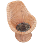 Rotan Kuipstoel Fauteuil Met Kussentje thumbnail 1