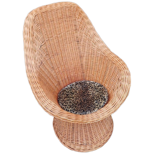Rotan Kuipstoel Fauteuil Met Kussentje 1