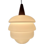 Vintage Hanglamp – Teak En Opaline thumbnail 1