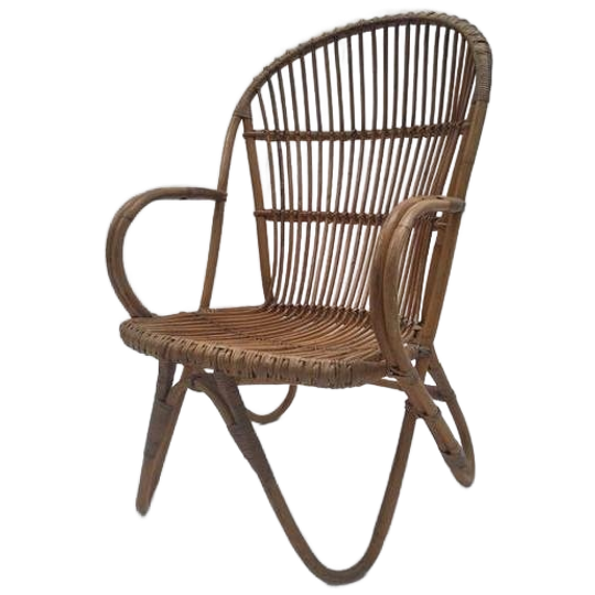Vintage Rotan Fauteuil Rohe Noordwolde Stoeltje Riet Stoel 1