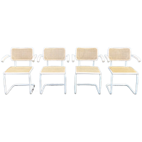 Vintage Thonet Eetkamerstoelen Met Webbing Zitting (2, 4, 6 Of 8 Stuks)