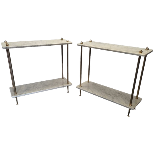 Vintage Set Marmer Met Messing Tafels 1